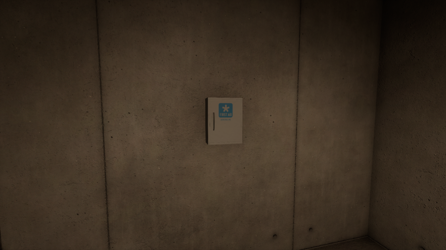 A blue First Aid Cabinet