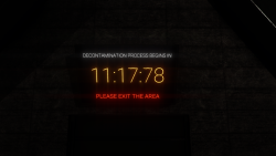 The timer as it appears on the screen above the elevators connecting Light and Heavy Containment Zone.