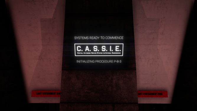 The Screens at the start of C.A.S.S.I.E. announcing decontamination.