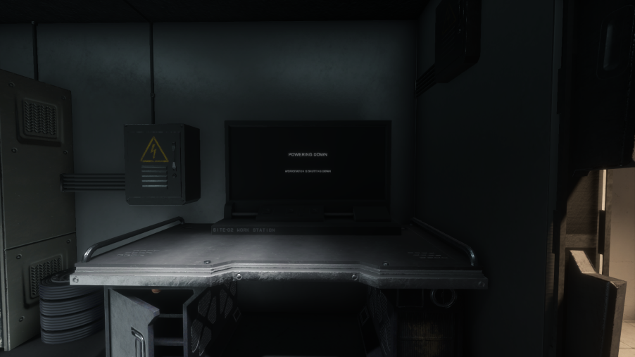 A Workstation powering down